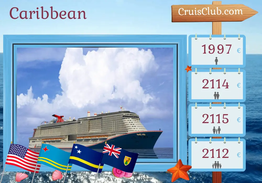 Caribbean Cruise on the Mardi Gras Ship from Port Canaveral / Orlando with visits to the USA, Aruba, and Curaçao for 9 days