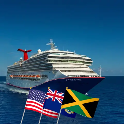 Kreuzfahrt in der westlichen Karibik ab Miami an Bord des Schiffes Carnival Sunrise mit Stopps in den USA, den Kaimaninseln und Jamaika für 6 Tage