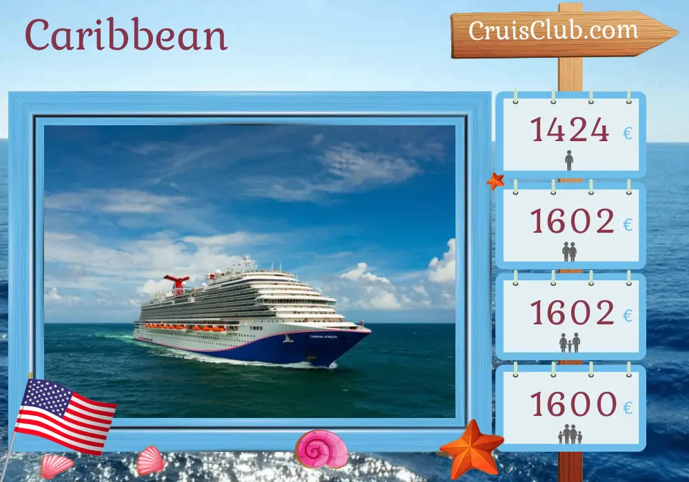 Caribbean Cruise with Carnival Horizon: USA, Aruba, and Dominican Republic for 9 days