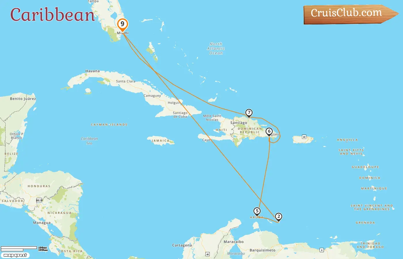 Caribbean Cruise with Carnival Horizon: USA, Aruba, and Dominican Republic for 9 days