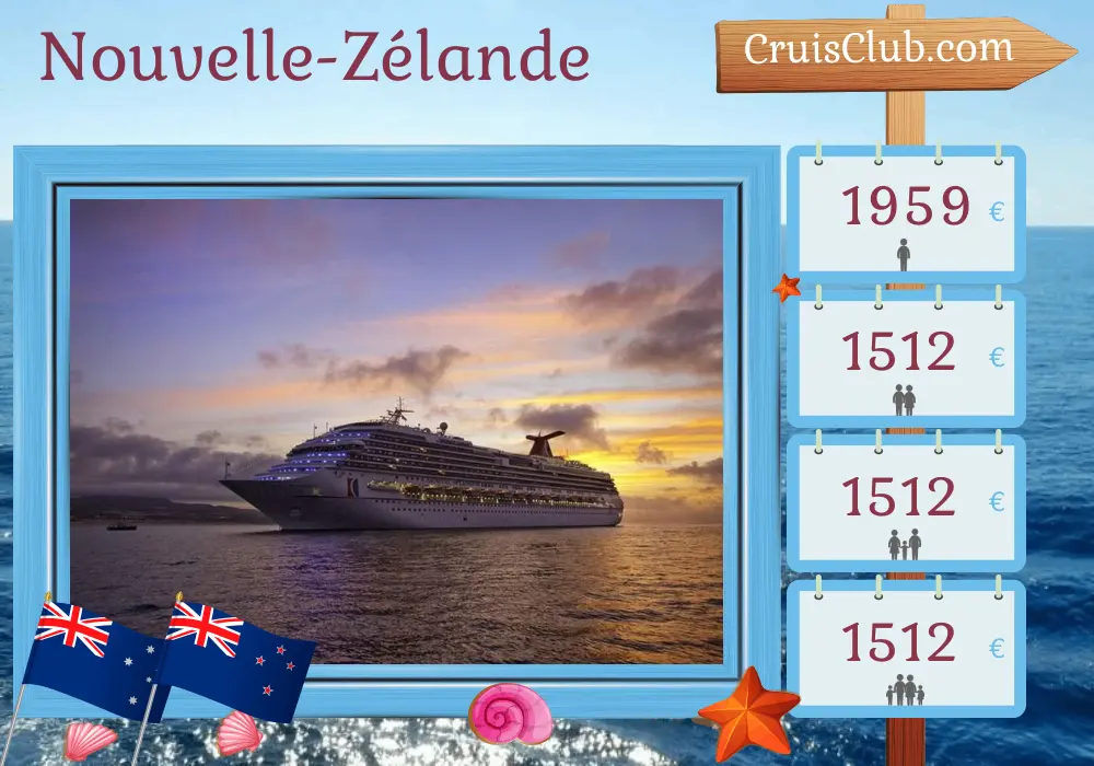 Croisière en Nouvelle-Zélande depuis Sydney à bord du navire Carnival Splendor avec des visites en Australie et en Nouvelle-Zélande pendant 11 jours