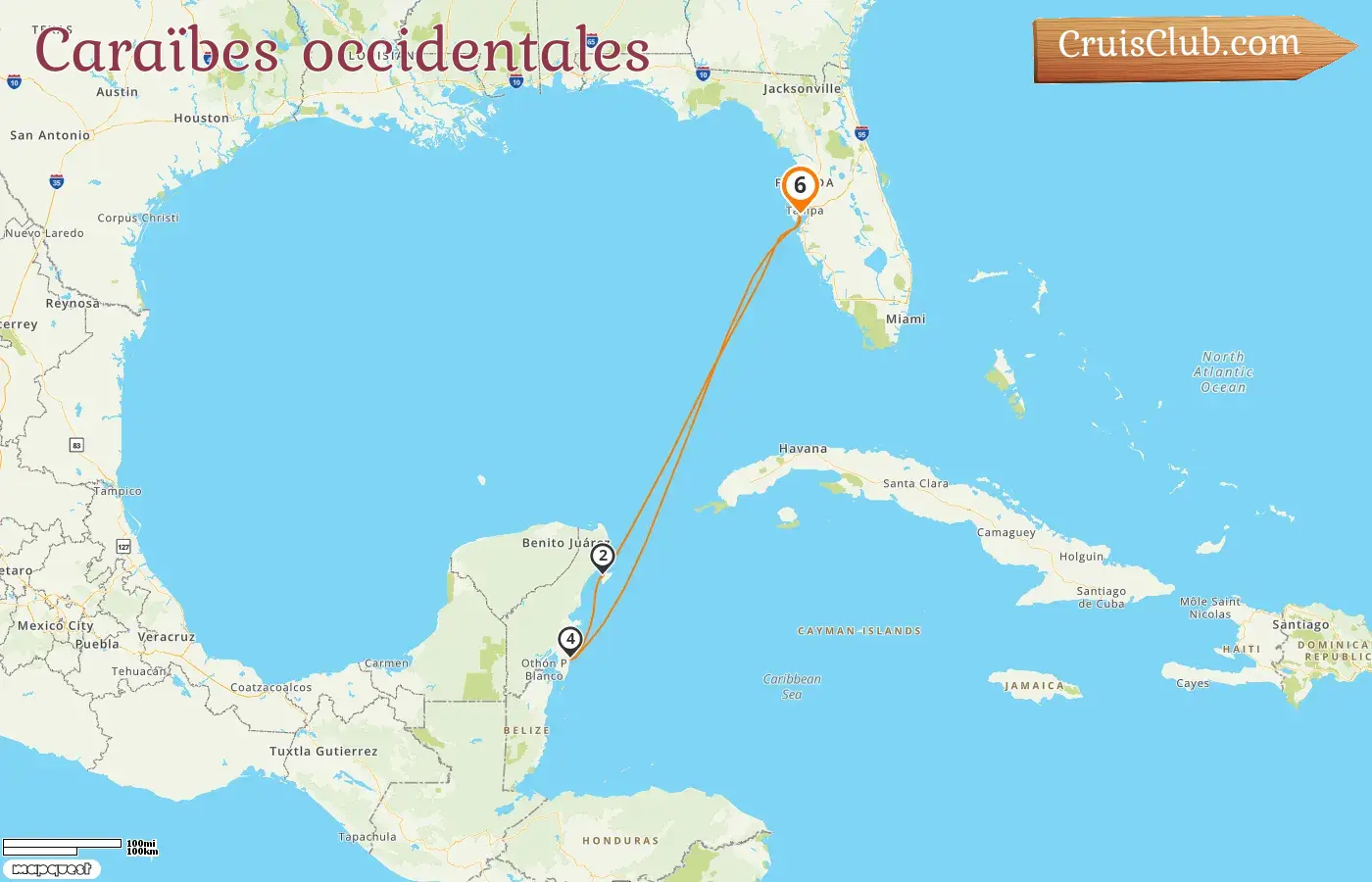 Croisière dans les Caraïbes occidentales au départ de Tampa à bord du navire Serenade of the Seas avec escales aux États-Unis et au Mexique pendant 6 jours