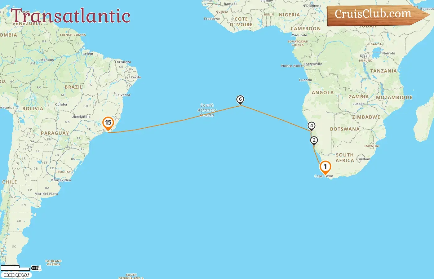 Transatlantic Cruise from Cape Town to Rio de Janeiro