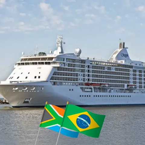 Transatlantik-Kreuzfahrt von Kapstadt nach Rio de Janeiro an Bord des Schiffes Seven Seas Voyager mit Besuchen in Südafrika, Namibia und Brasilien für 15 Tage