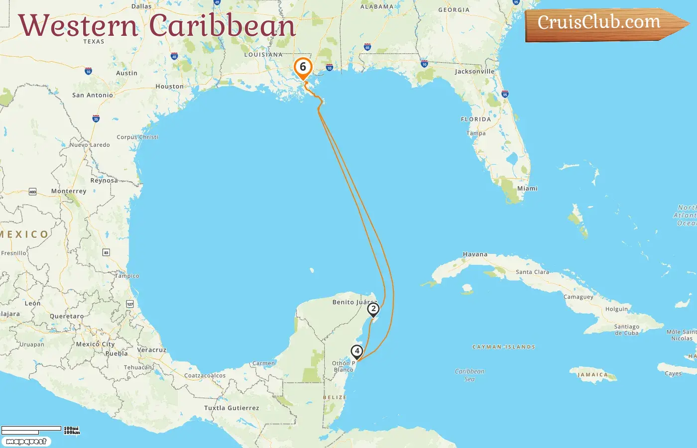 Western Caribbean Cruise from New Orleans aboard Norwegian Breakaway with visits to USA and Mexico for 6 days