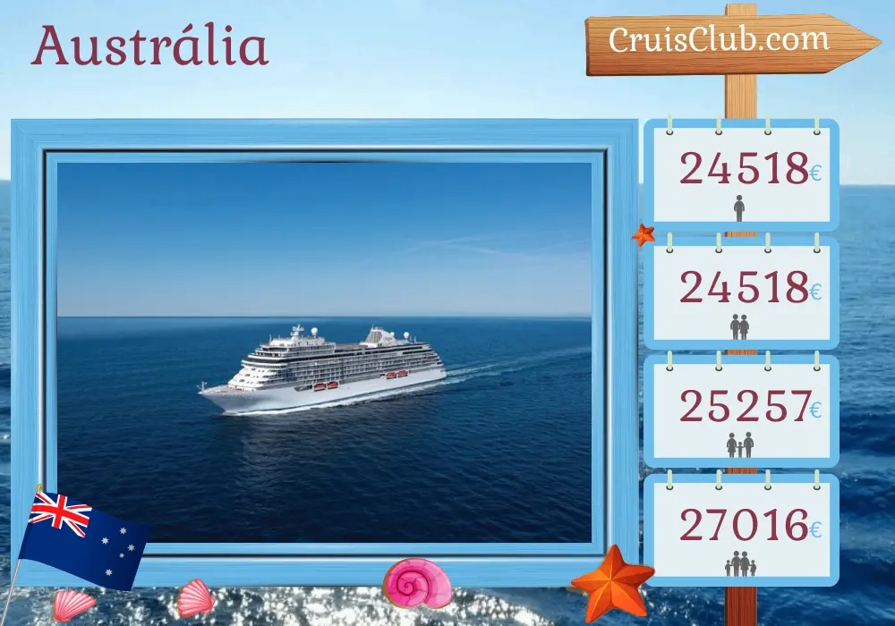 Cruzeiro na Austrália de Benoa a Sydney a bordo do navio Seven Seas Explorer com visitas à Indonésia e Austrália por 18 dias