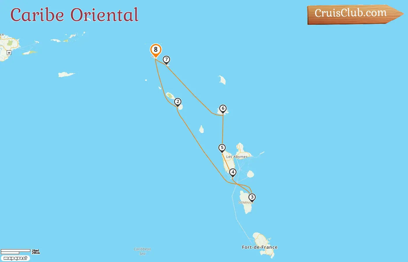 Crucero por el Caribe oriental desde Philipsburg a bordo del barco Star Flyer con visitas a Saint Kitts y Nevis, Dominica, Guadalupe y San Bartolomé durante 8 días