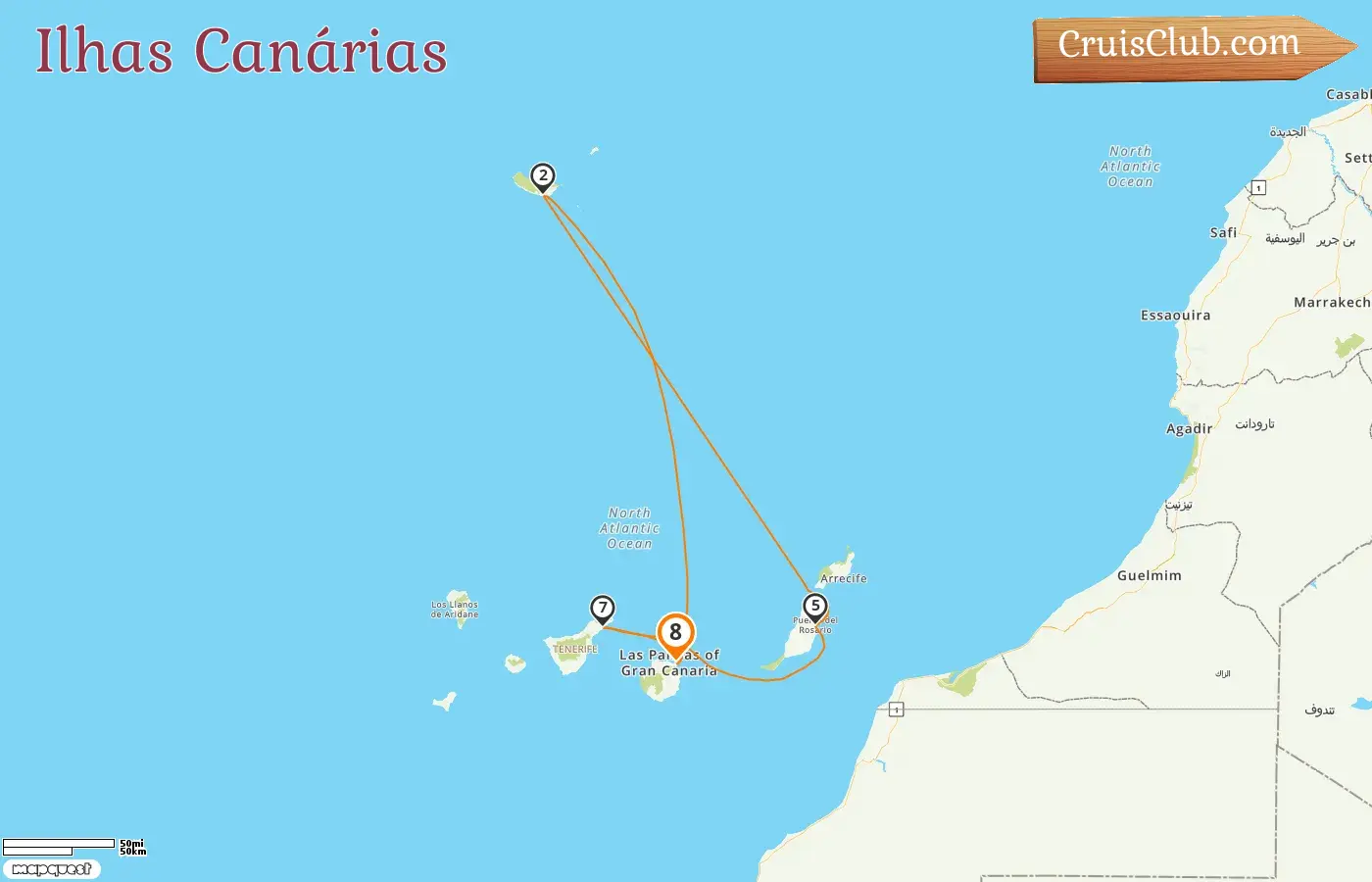 Cruzeiro nas Ilhas Canárias a partir de Las Palmas a bordo do navio AIDAluna com visitas à Espanha por 8 dias