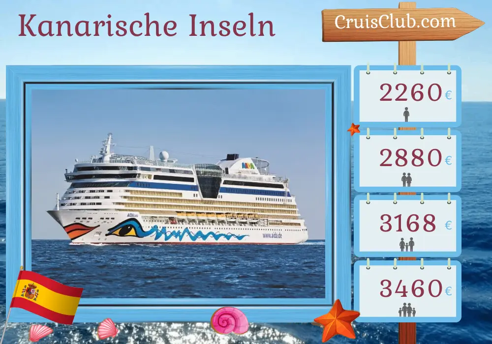 Kreuzfahrt in den Kanarischen Inseln ab Las Palmas an Bord des Schiffes AIDAluna mit Besuchen in Spanien für 8 Tage