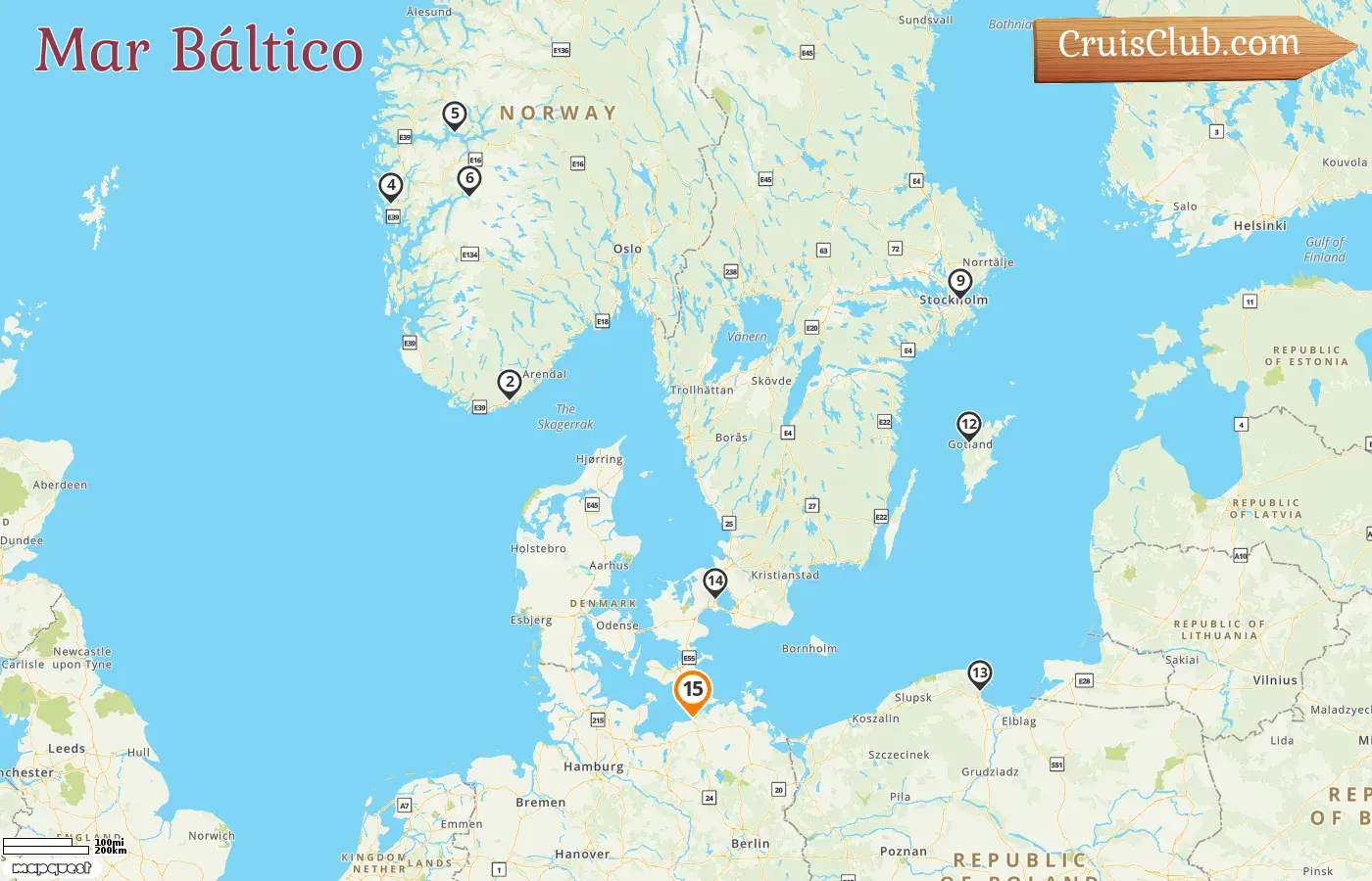 Cruzeiro no Mar Báltico a partir de Warnemünde a bordo do navio AIDAluna com visitas à Alemanha, Noruega, Suécia, Polônia e Dinamarca por 15 dias