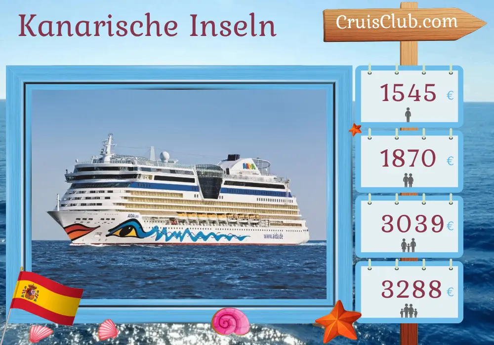 Kreuzfahrt in den Kanarischen Inseln ab Las Palmas an Bord des Schiffes AIDAluna mit Besuchen in Spanien für 8 Tage