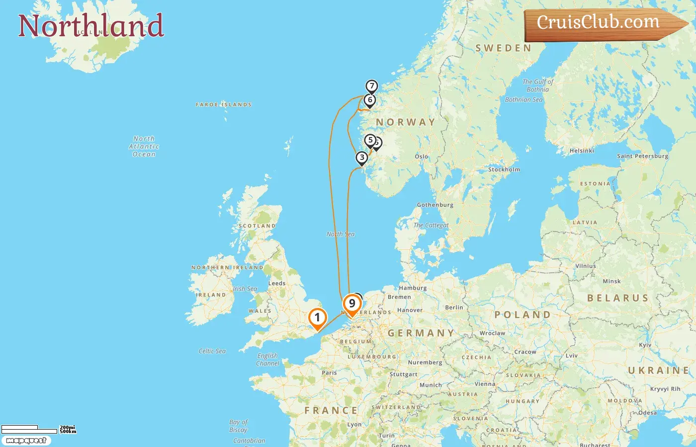 Cruise in the Northland from Dover to Rotterdam aboard Nieuw Statendam ship with visits to Netherlands and Norway for 9 days