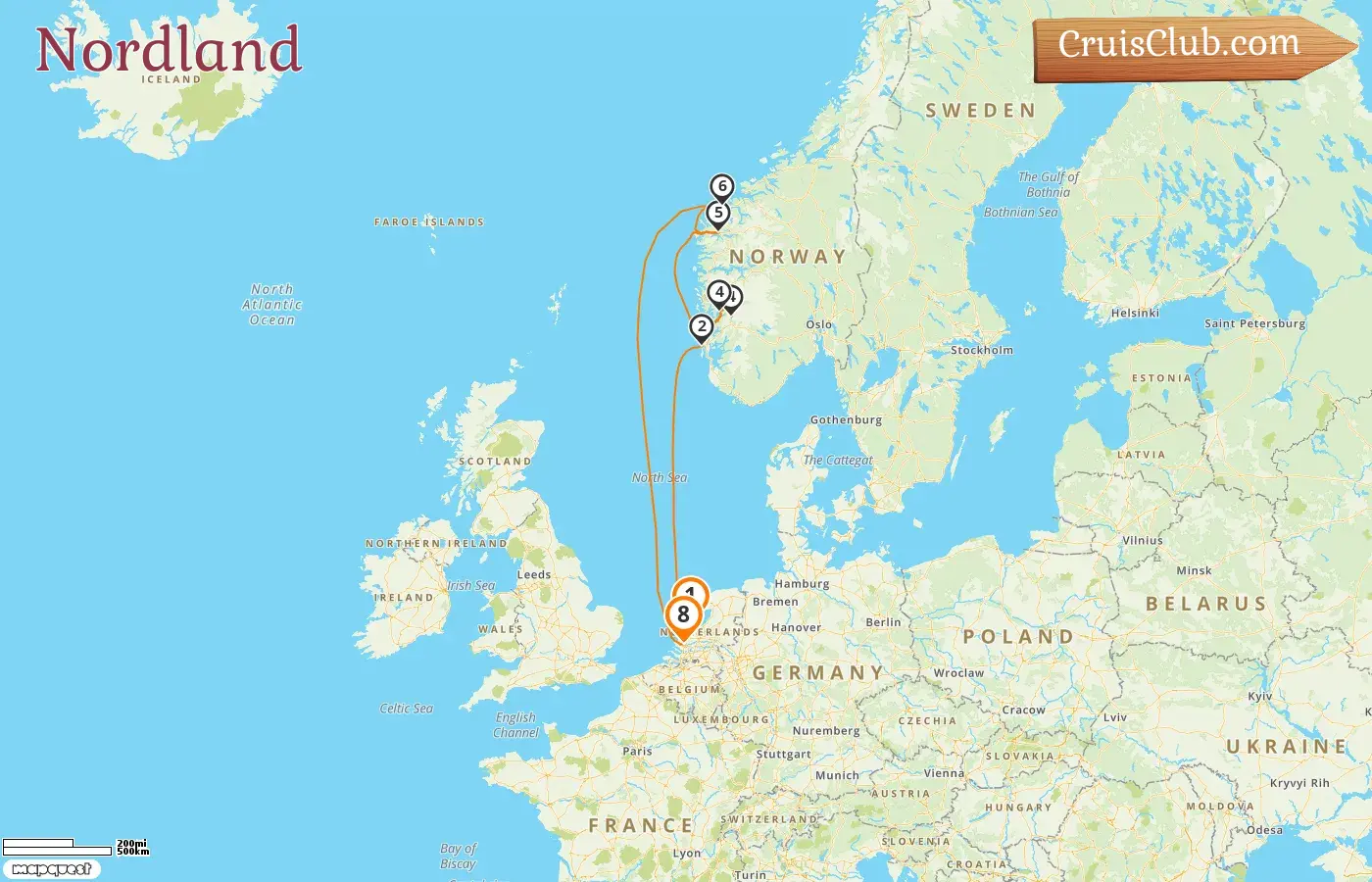 Crucero en el norte desde Ámsterdam a Róterdam a bordo del barco Nieuw Statendam con visitas a Países Bajos y Noruega durante 8 días