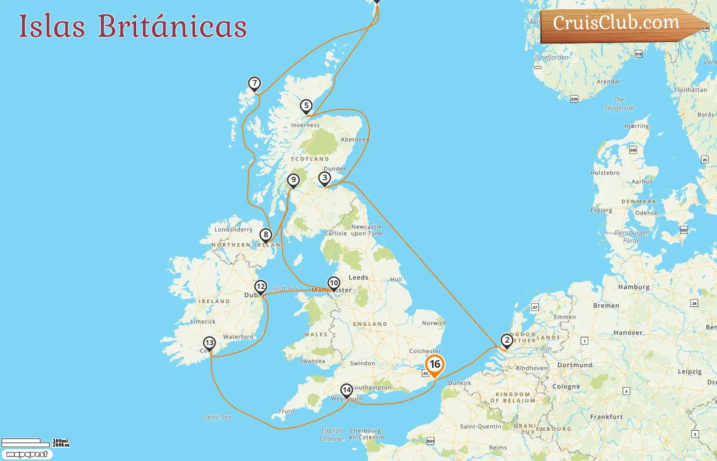 Crucero por las Islas Británicas desde Dover a bordo del barco Nieuw Statendam con visitas a Irlanda durante 16 días