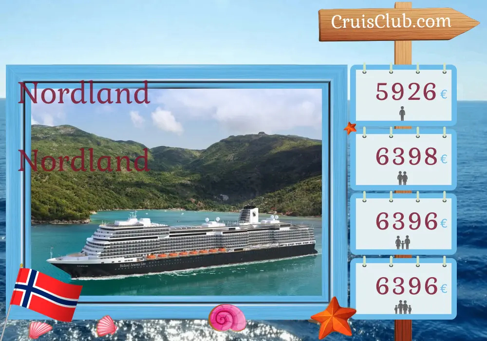 Cruzeiro no Norte de Rotterdam a bordo do navio Rotterdam com visitas à Noruega por 15 dias