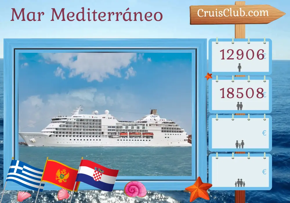 Crucero en el Mediterráneo de El Pireo a Estambul a bordo del barco Seven Seas Navigator con visitas a Grecia, Montenegro, Croacia y Turquía durante 11 días