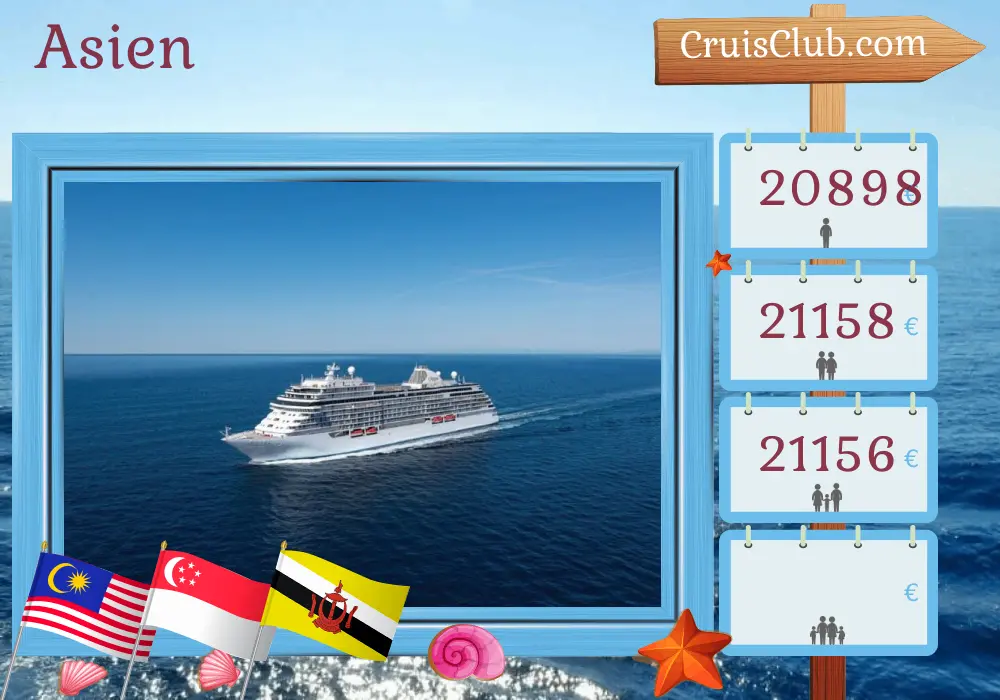Kreuzfahrt in Asien von Benoa nach Laem Chabang an Bord des Schiffes Seven Seas Explorer mit Besuchen in Indonesien, Malaysia, Singapur, Brunei Darussalam, Viet Nam und Thailand für 15 Tage