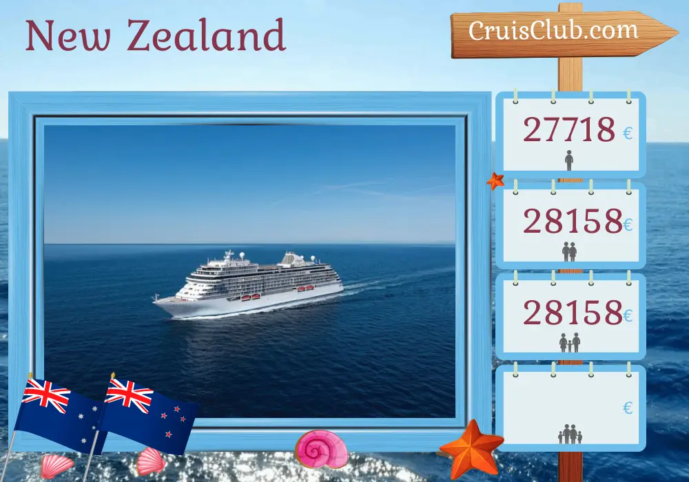 Cruise in the New Zealand from Sydney to Auckland aboard Seven Seas Explorer ship with visits to Australia and New Zealand for 17 days