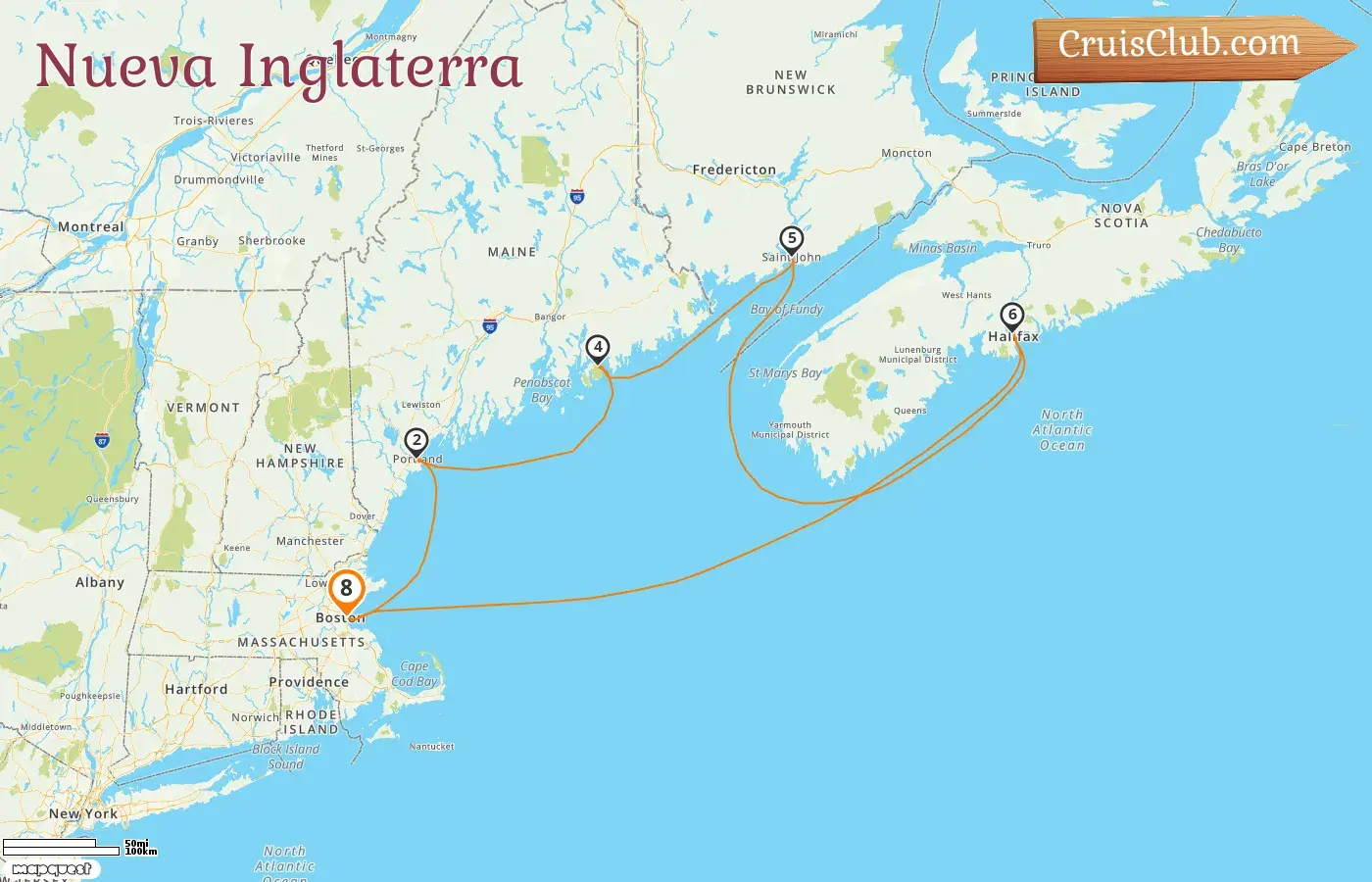 Crucero por Nueva Inglaterra desde Boston a bordo del barco Norwegian Breakaway con visitas a Estados Unidos y Canadá por 8 días