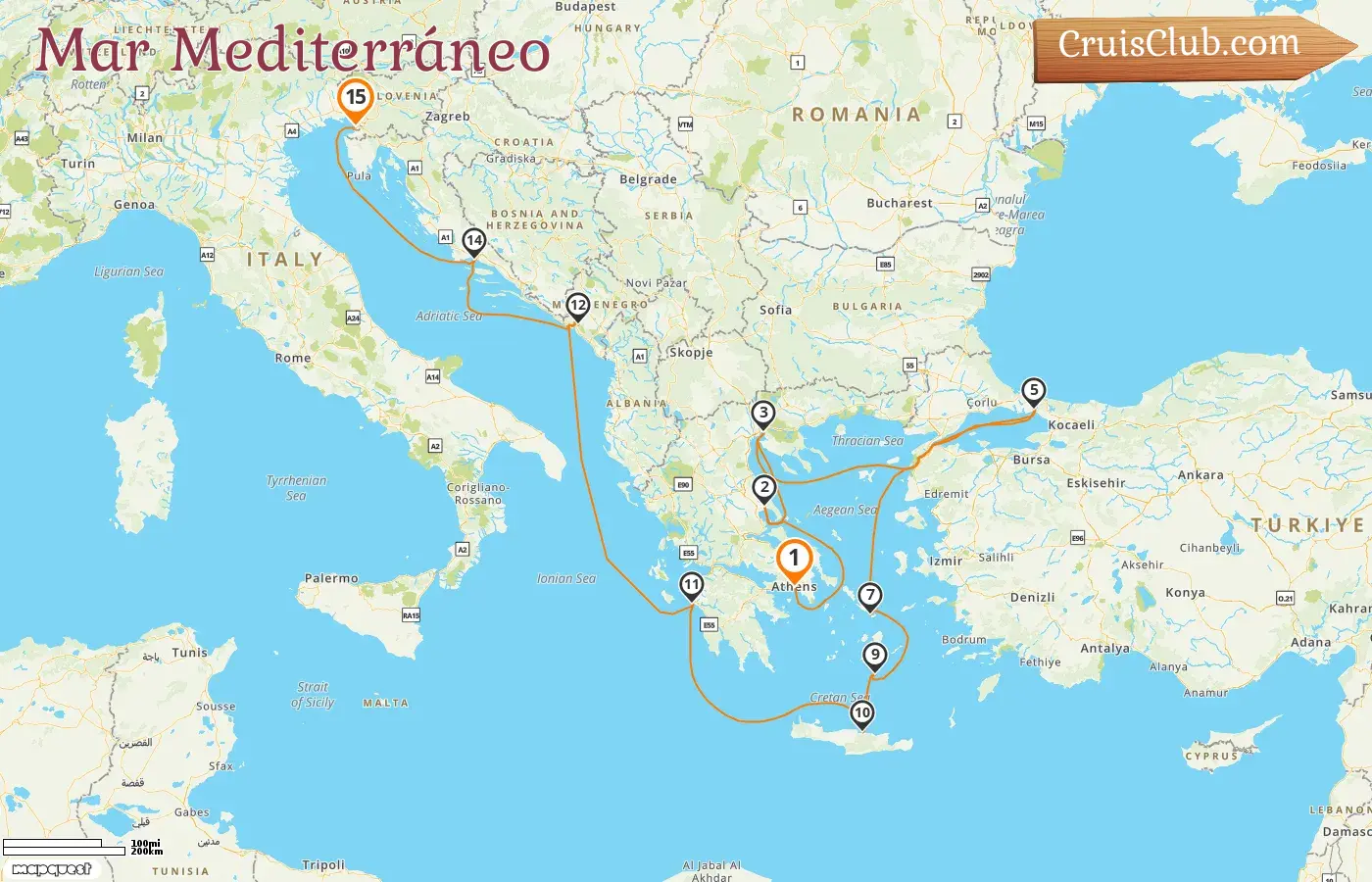 Crucero en el Mediterráneo de El Pireo a Trieste a bordo del barco Seven Seas Voyager con visitas a Grecia, Turquía, Montenegro, Croacia e Italia por 15 días