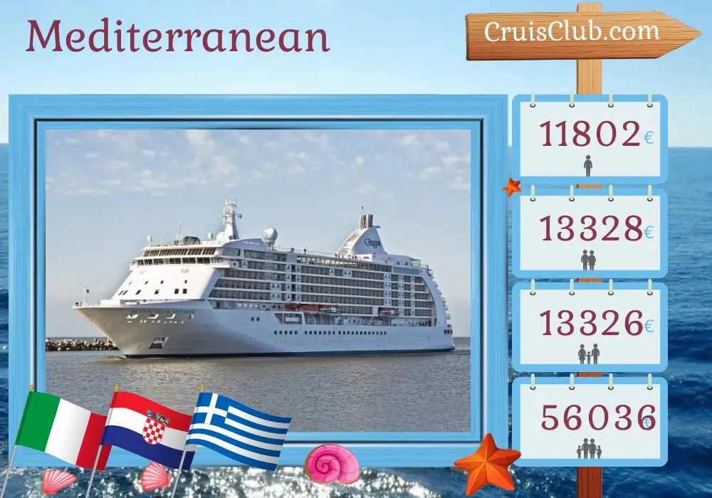 Cruise in the Mediterranean from Trieste to Istanbul aboard Seven Seas Voyager ship with visits to Italy, Croatia, Greece, and Turkey for 13 days