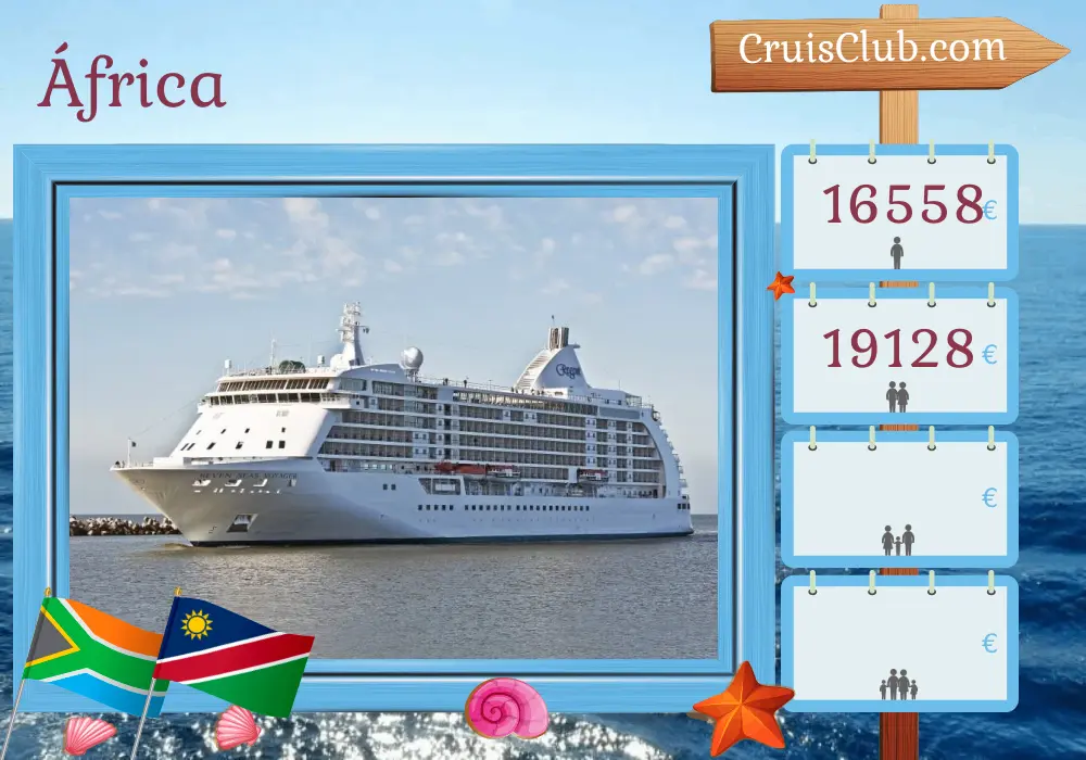 Crucero por África desde Ciudad del Cabo a bordo del barco Seven Seas Voyager con visitas a Sudáfrica y Namibia durante 15 días
