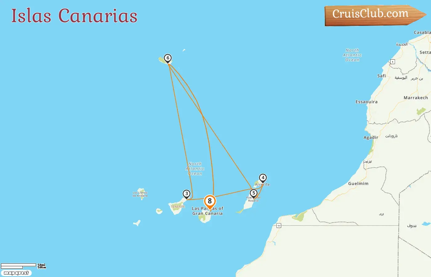 Crucero por las Islas Canarias desde Las Palmas a bordo del barco MSC Musica con visitas a España durante 8 días