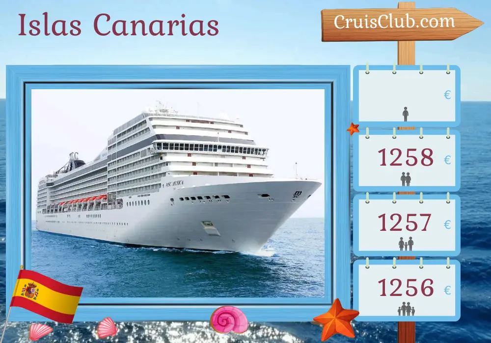 Crucero por las Islas Canarias desde Las Palmas a bordo del barco MSC Musica con visitas a España durante 8 días