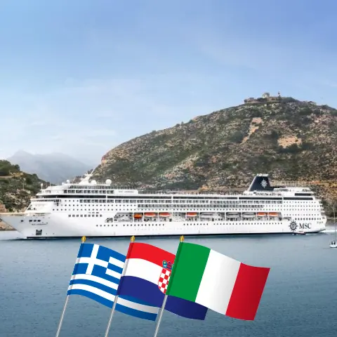 Kreuzfahrt im Mittelmeer von Piräus nach Marghera an Bord des MSC Armonia-Schiffs mit Besuchen in Griechenland, Kroatien und Italien für 4 Tage