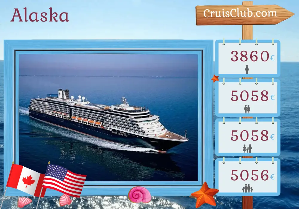 Noordam Cruise in Alaska from Vancouver with visits to Canada and USA for 15 days