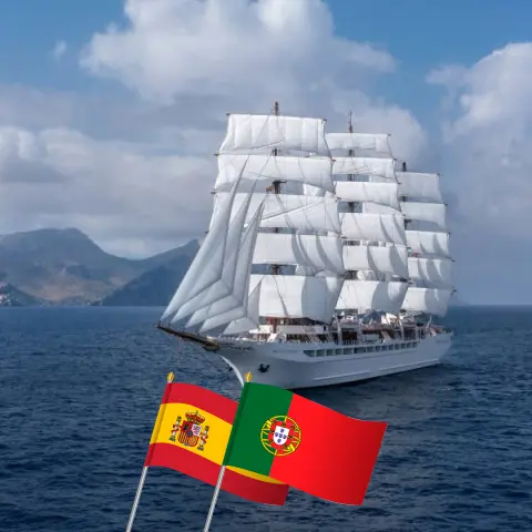 Cruzeiro na Europa Ocidental de Bilbau a Leixões a bordo do navio Sea Cloud Spirit com visitas à Espanha e Portugal por 7 dias