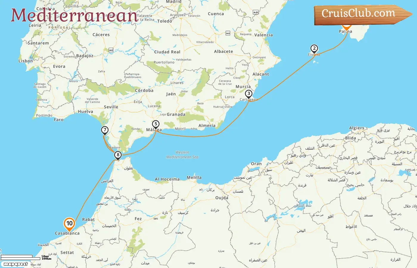 Cruise in the Mediterranean from Palma to Casablanca aboard Sea Cloud ship with visits to Spain and Morocco for 10 days