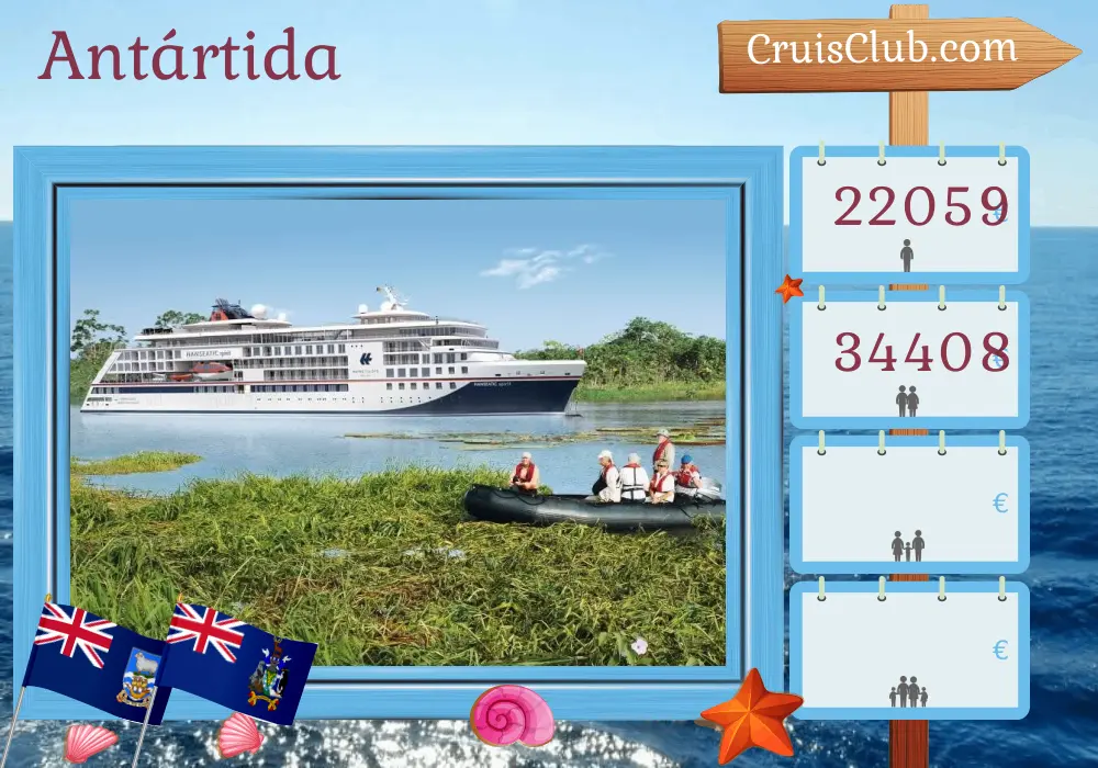 Cruzeiro na Antártida a partir de Ushuaia a bordo do navio HANSEATIC spirit com visitas à Argentina e Ilhas Falkland por 25 dias