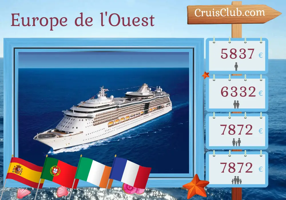 Croisière en Europe de l`Ouest de Barcelone à Southampton à bord du navire Serenade of the Seas avec visites en Espagne, au Maroc, au Portugal, en Irlande et en France pendant 17 jours