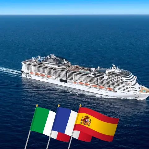 Crucero por el Mediterráneo de Génova a Barcelona a bordo del barco MSC Grandiosa con visitas a Italia, Francia y España por 3 días
