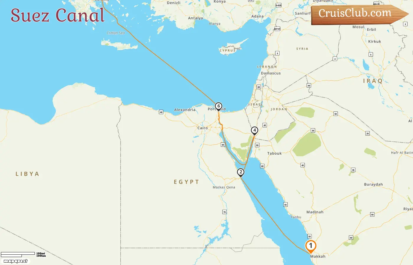 Cruise in the Suez Canal from Jeddah to Piraeus aboard Silver Moon ship with visits to Saudi Arabia, Egypt, Jordan, and Greece for 9 days