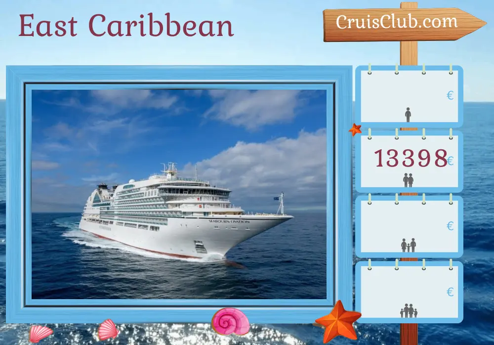 Cruise in the East Caribbean from Bridgetown aboard Seabourn Ovation ship with visits to Barbados, Saint Lucia, Guadeloupe, British Virgin Islands, Saint Kitts and Nevis, Martinique, Saint Vincent and the Grenadines, and Grenada for 15 days: East Caribbean Cruise