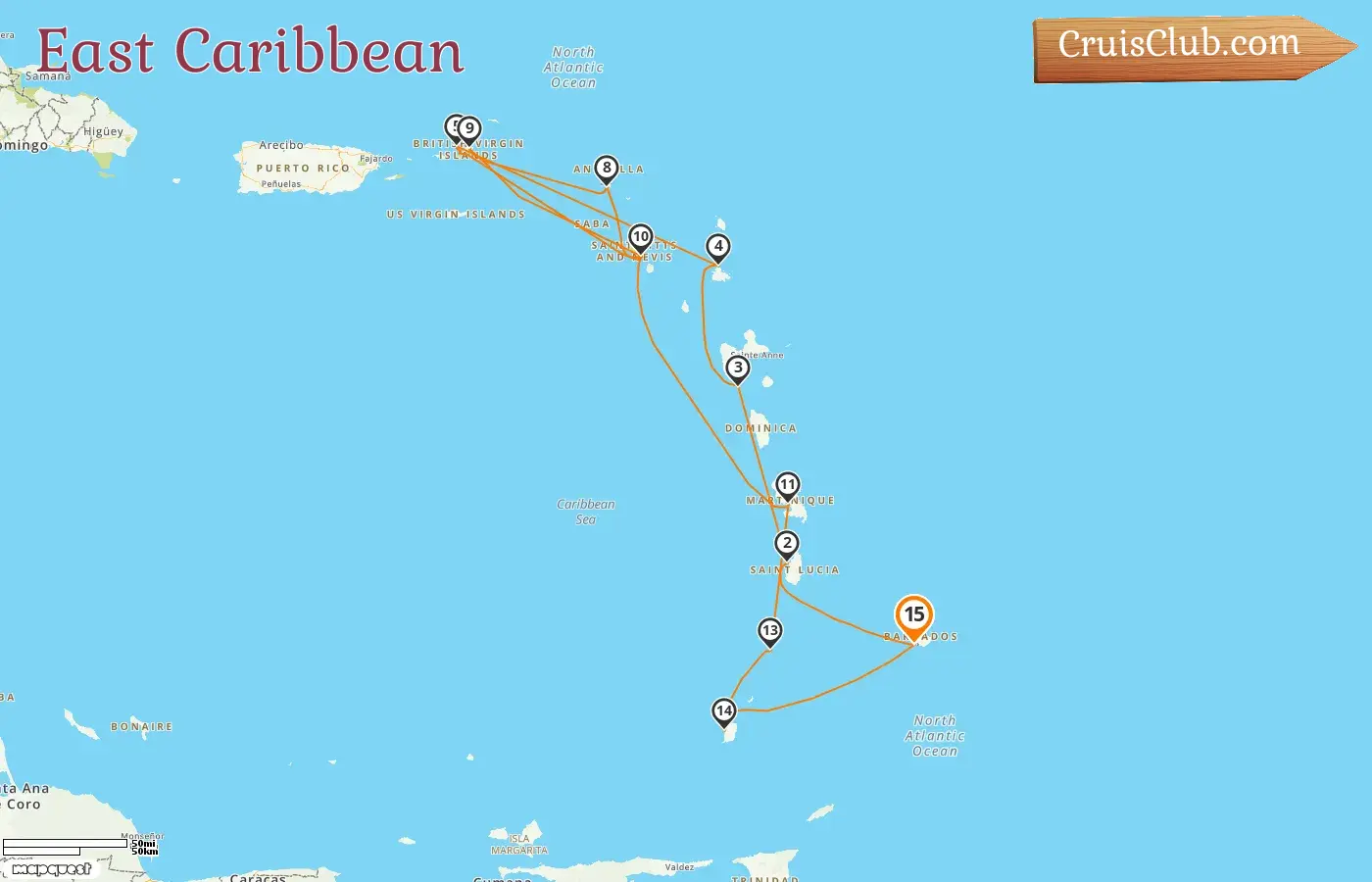 Cruise in the East Caribbean from Bridgetown aboard Seabourn Ovation ship with visits to Barbados, Saint Lucia, Guadeloupe, British Virgin Islands, Saint Kitts and Nevis, Martinique, Saint Vincent and the Grenadines, and Grenada for 15 days: East Caribbean Cruise