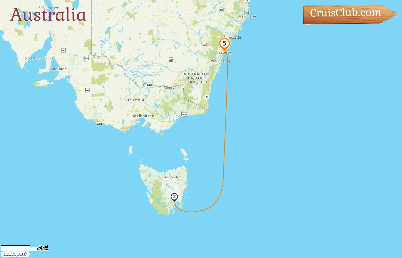 Cruise in the Australia from Sydney aboard Disney Wonder ship with visits to Australia for 5 days
