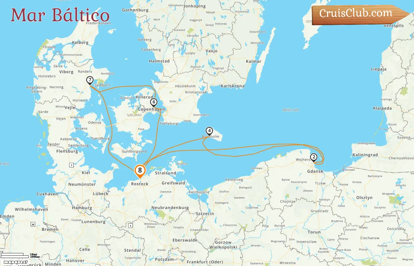 Crucero en el mar Báltico desde Warnemünde a bordo del barco AIDAmar con visitas a Alemania, Polonia y Dinamarca durante 8 días