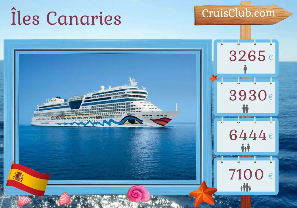 Croisière dans les îles Canaries de Las Palmas à Puerto del Rosario à bord du navire AIDAblu avec des visites en Espagne pendant 13 jours