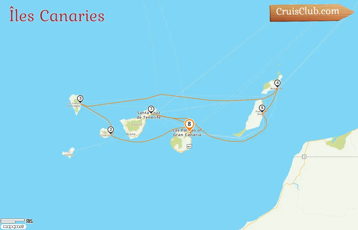 Croisière dans les îles Canaries au départ de Las Palmas à bord du navire AIDAblu avec des visites en Espagne pendant 8 jours
