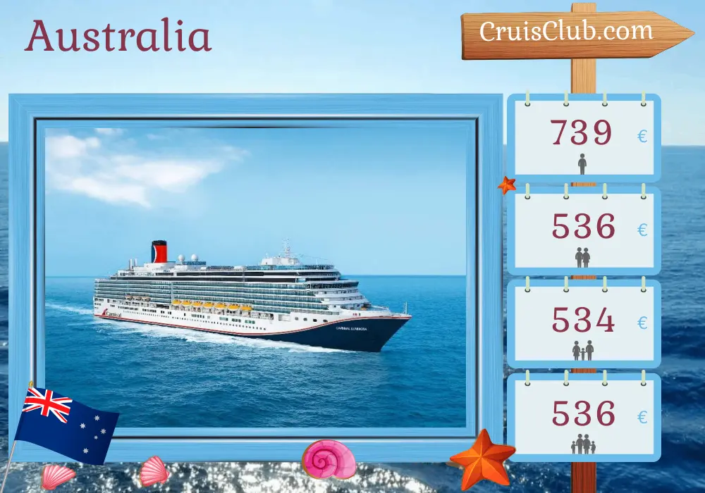 Crucero en Australia de Sydney a Brisbane a bordo del barco Carnival Luminosa con visitas a Australia durante 4 días