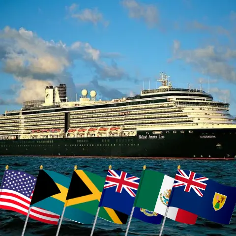 Crucero por el Caribe desde Miami a bordo del barco Zuiderdam con visitas a EE. UU., Bahamas, Jamaica, Islas Caimán, México y República Dominicana durante 15 días