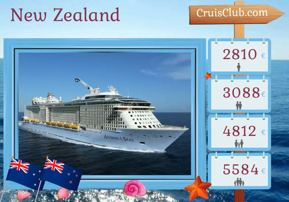 Cruise in the New Zealand from Sydney aboard Anthem of the Seas ship with visits to Australia and New Zealand for 11 days