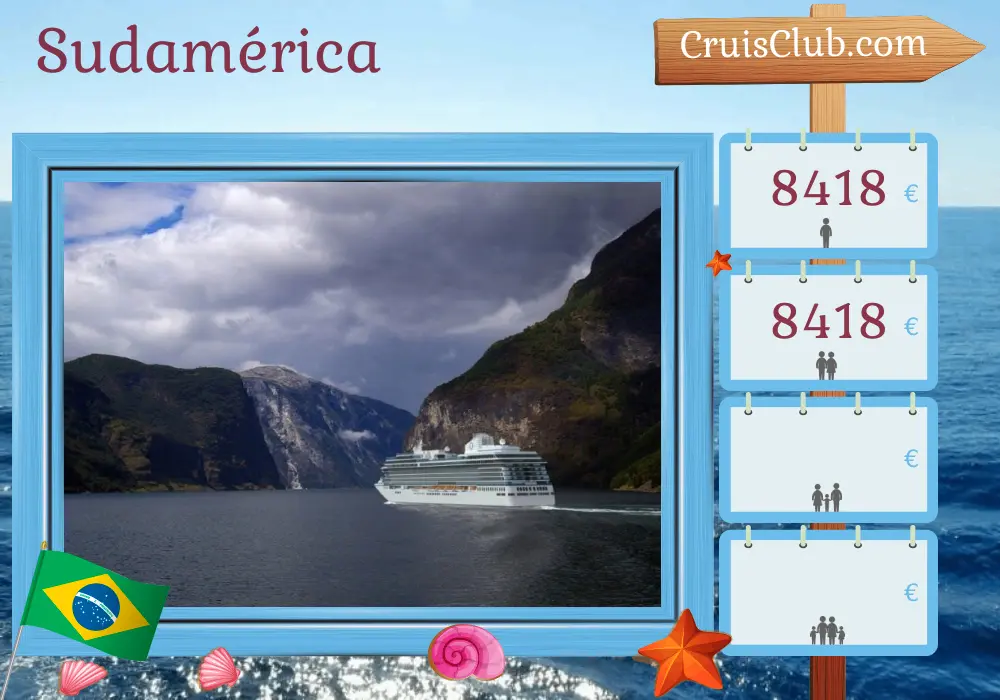 Crucero en Sudamérica de Río de Janeiro a Buenos Aires a bordo del barco Oceania Vista con visitas a Brasil, Uruguay y Argentina durante 11 días