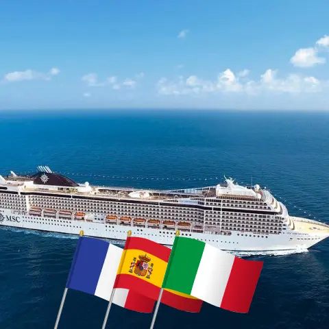 Kreuzfahrt im Mittelmeer ab Marseille an Bord des MSC Orchestra-Schiffs mit Stopps in Frankreich, Spanien und Italien für 8 Tage