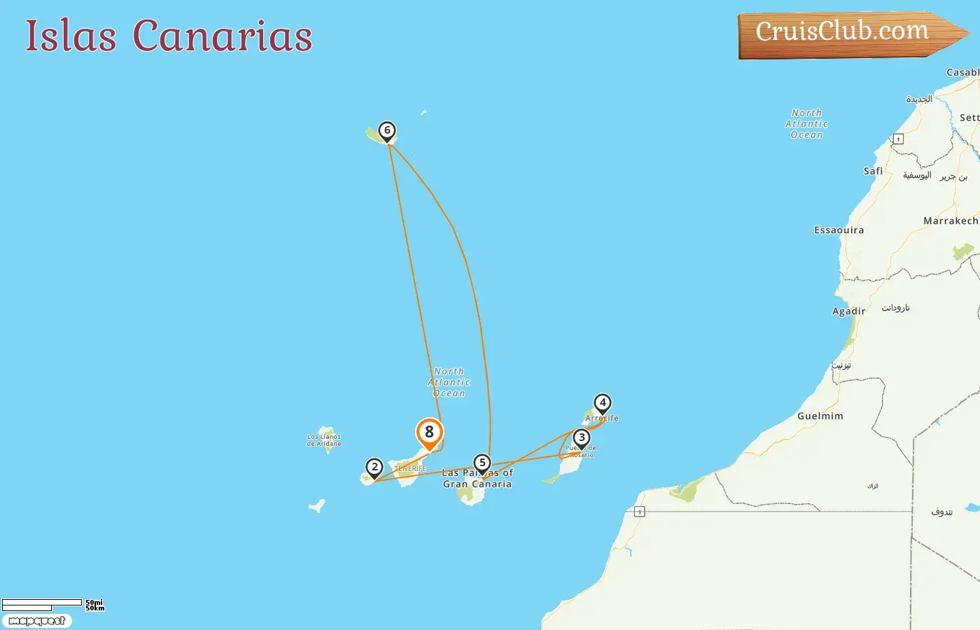 Crucero por las Islas Canarias desde Santa Cruz de Tenerife a bordo del barco Costa Fortuna con visitas a España durante 8 días