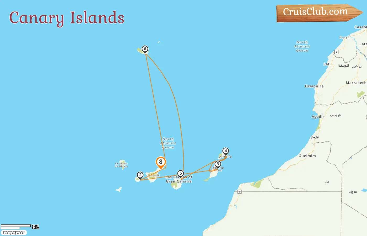 Cruise in the Canary Islands from Santa Cruz de Tenerife aboard Costa Fortuna ship with visits to Spain for 8 days