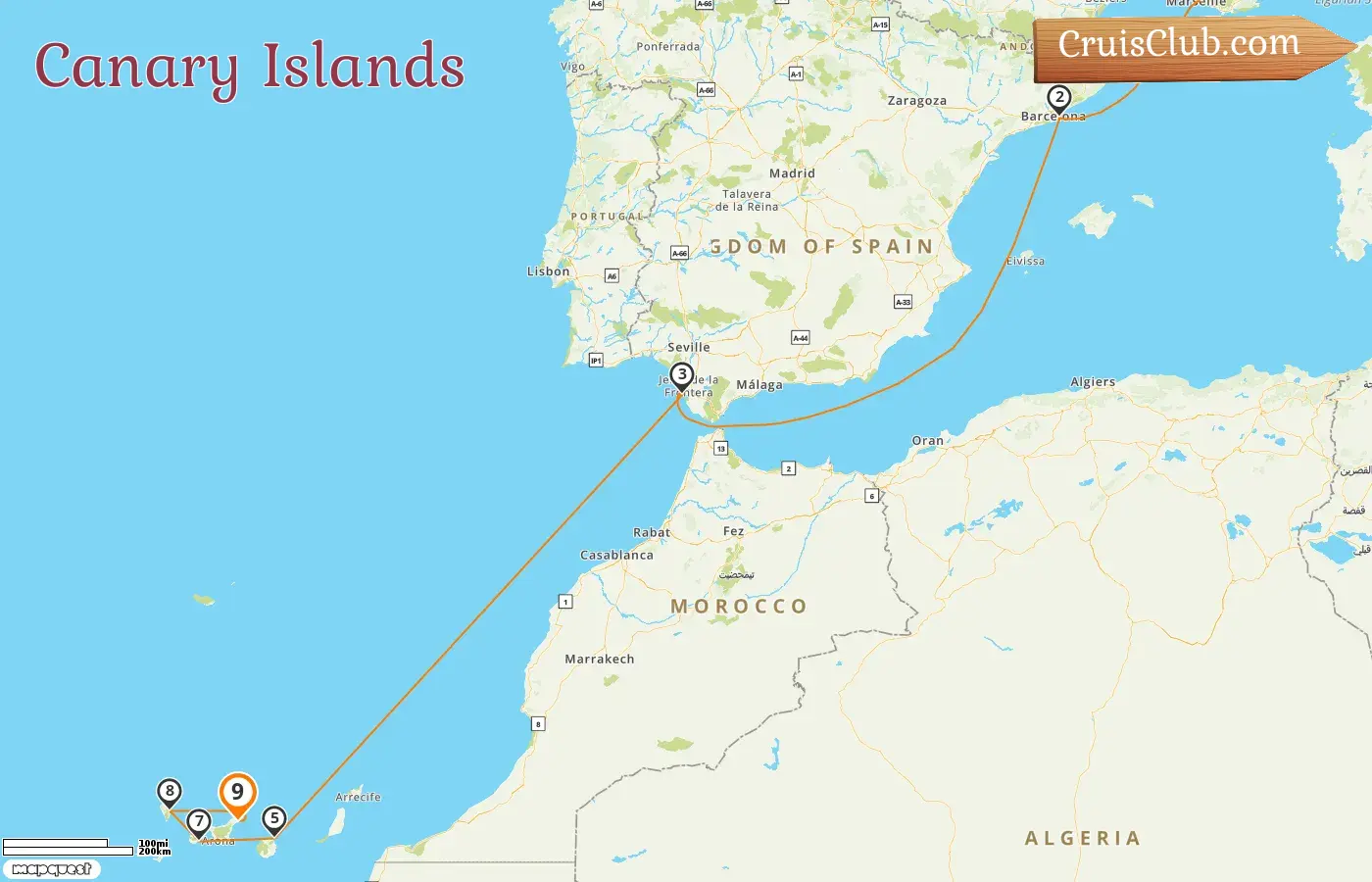 Cruise in the Canary Islands from Marseille to Santa Cruz de Tenerife aboard Costa Fortuna ship with visits to France and Spain for 9 days